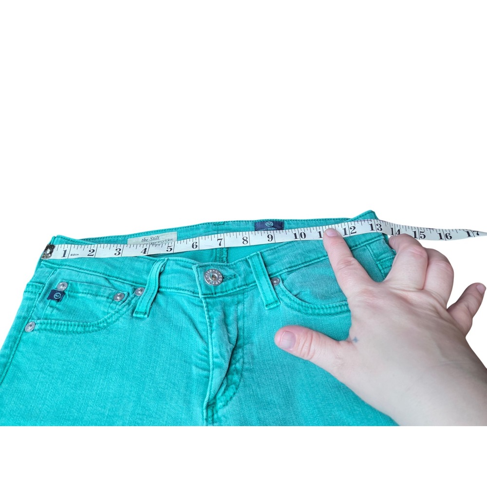 AG Adriano Goldschmied The Still Teal Skinny Jeans Women 24R Made in USA - Picture 9 of 13